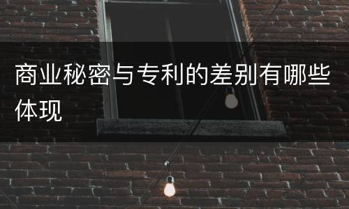 商业秘密与专利的差别有哪些体现