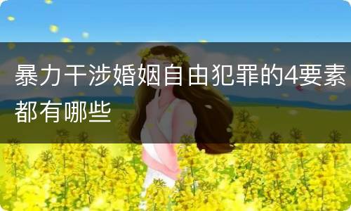 暴力干涉婚姻自由犯罪的4要素都有哪些