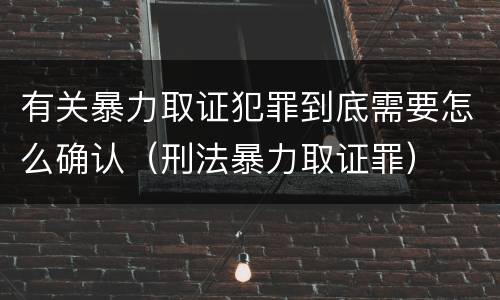 有关暴力取证犯罪到底需要怎么确认（刑法暴力取证罪）