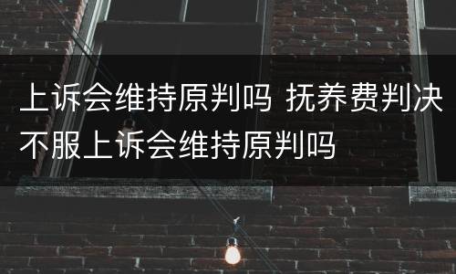 上诉会维持原判吗 抚养费判决不服上诉会维持原判吗