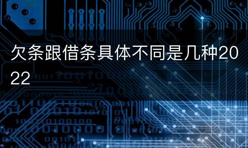 欠条跟借条具体不同是几种2022