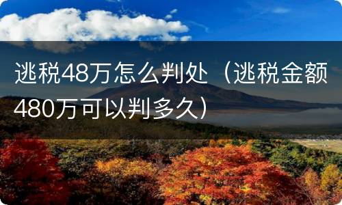 逃税48万怎么判处（逃税金额480万可以判多久）