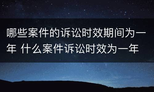 哪些案件的诉讼时效期间为一年 什么案件诉讼时效为一年