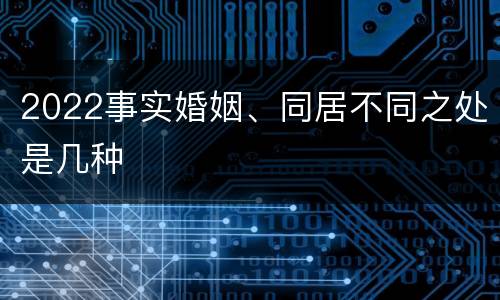 2022事实婚姻、同居不同之处是几种