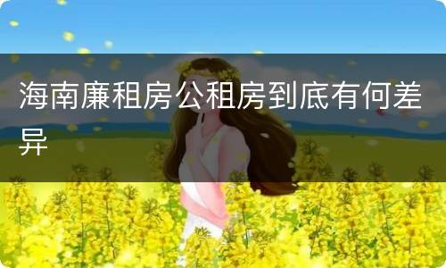 海南廉租房公租房到底有何差异