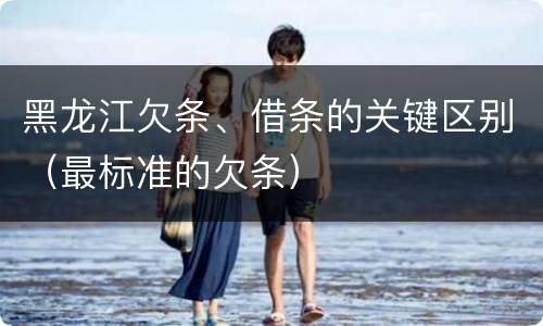 黑龙江欠条、借条的关键区别（最标准的欠条）