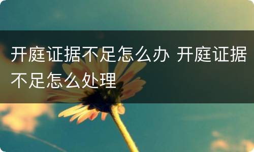 开庭证据不足怎么办 开庭证据不足怎么处理