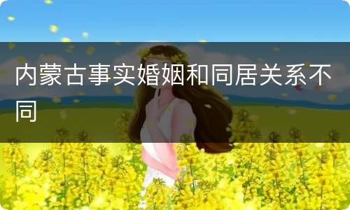 内蒙古事实婚姻和同居关系不同