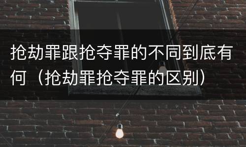 抢劫罪跟抢夺罪的不同到底有何（抢劫罪抢夺罪的区别）
