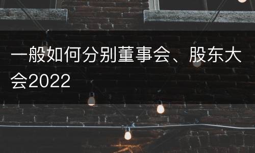 一般如何分别董事会、股东大会2022