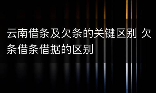 云南借条及欠条的关键区别 欠条借条借据的区别