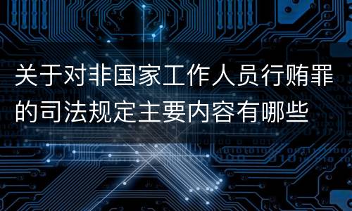 关于对非国家工作人员行贿罪的司法规定主要内容有哪些