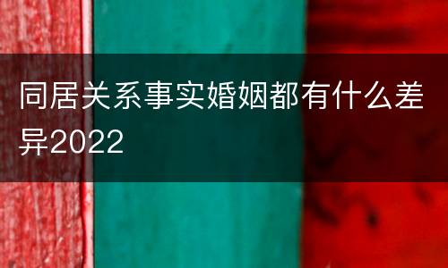 同居关系事实婚姻都有什么差异2022