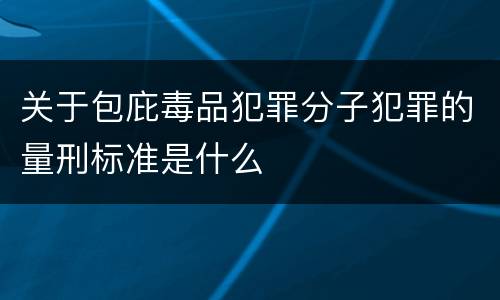 关于包庇毒品犯罪分子犯罪的量刑标准是什么