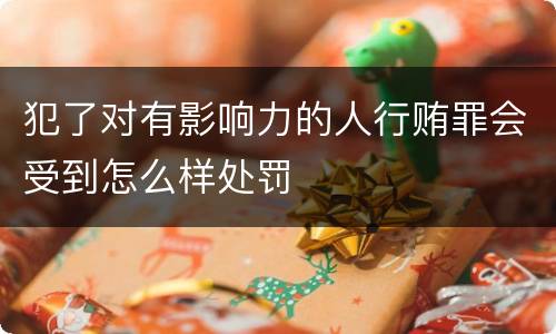 犯了对有影响力的人行贿罪会受到怎么样处罚