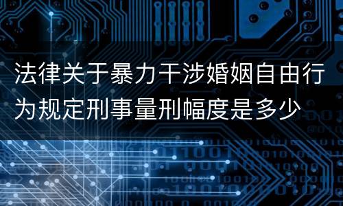 法律关于暴力干涉婚姻自由行为规定刑事量刑幅度是多少