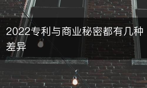 2022专利与商业秘密都有几种差异