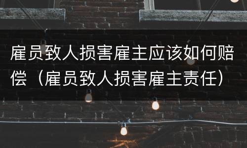 雇员致人损害雇主应该如何赔偿（雇员致人损害雇主责任）