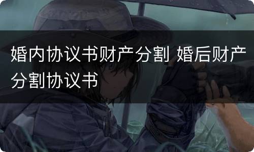 婚内协议书财产分割 婚后财产分割协议书