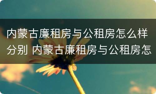 内蒙古廉租房与公租房怎么样分别 内蒙古廉租房与公租房怎么样分别认定