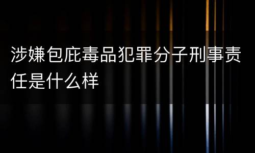 涉嫌包庇毒品犯罪分子刑事责任是什么样