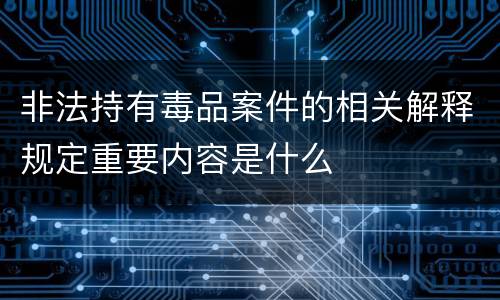 非法持有毒品案件的相关解释规定重要内容是什么