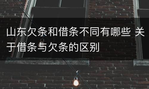 山东欠条和借条不同有哪些 关于借条与欠条的区别