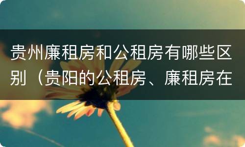 贵州廉租房和公租房有哪些区别（贵阳的公租房、廉租房在什么地方?）