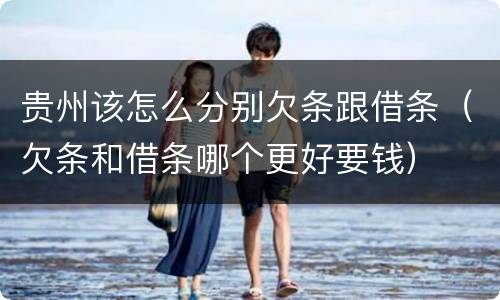 贵州该怎么分别欠条跟借条（欠条和借条哪个更好要钱）