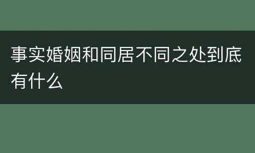 事实婚姻和同居不同之处到底有什么