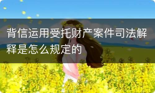 背信运用受托财产案件司法解释是怎么规定的