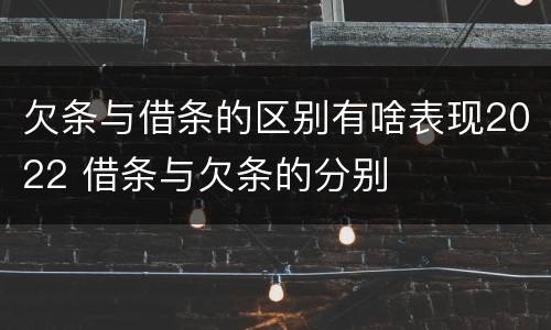欠条与借条的区别有啥表现2022 借条与欠条的分别