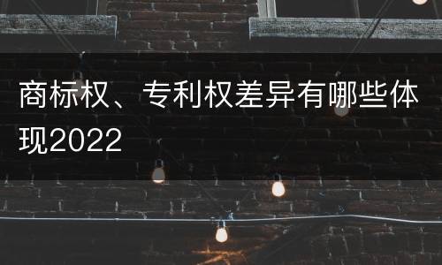 商标权、专利权差异有哪些体现2022