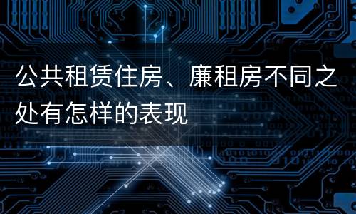 公共租赁住房、廉租房不同之处有怎样的表现