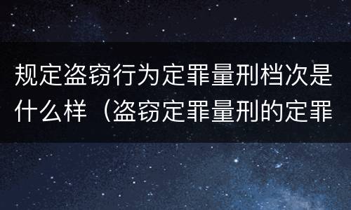 规定盗窃行为定罪量刑档次是什么样（盗窃定罪量刑的定罪标准）