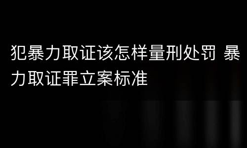 犯暴力取证该怎样量刑处罚 暴力取证罪立案标准