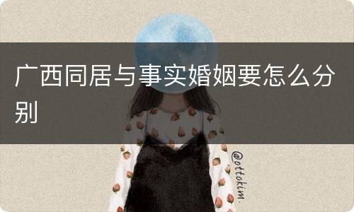 广西同居与事实婚姻要怎么分别