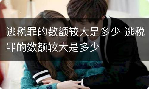 逃税罪的数额较大是多少 逃税罪的数额较大是多少