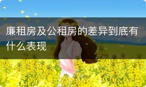 廉租房及公租房的差异到底有什么表现
