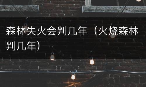 森林失火会判几年（火烧森林判几年）