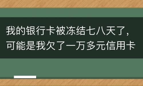 我的银行卡被冻结七八天了，可能是我欠了一万多元信用卡的钱吧