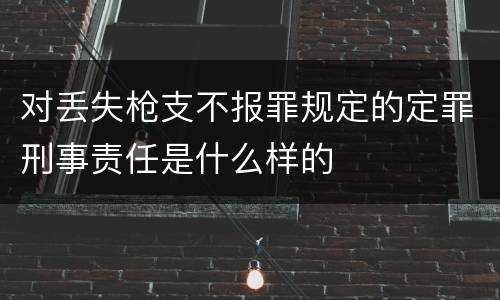 对丢失枪支不报罪规定的定罪刑事责任是什么样的