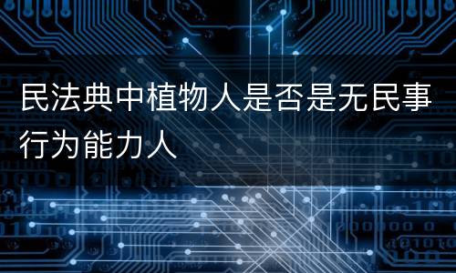 民法典中植物人是否是无民事行为能力人