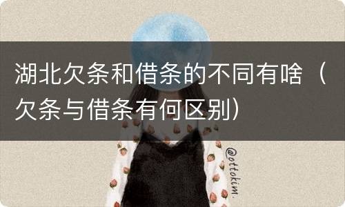 湖北欠条和借条的不同有啥（欠条与借条有何区别）