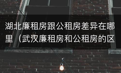 湖北廉租房跟公租房差异在哪里（武汉廉租房和公租房的区别）