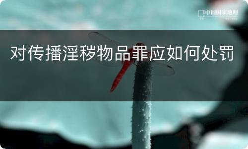 对传播淫秽物品罪应如何处罚