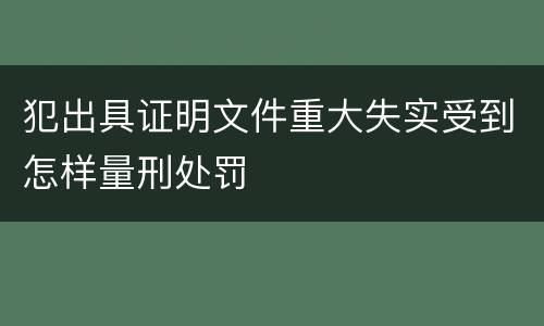 犯出具证明文件重大失实受到怎样量刑处罚