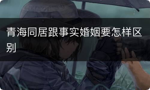 青海同居跟事实婚姻要怎样区别