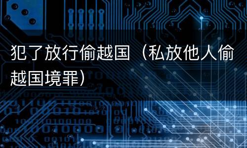 犯了放行偷越国（私放他人偷越国境罪）