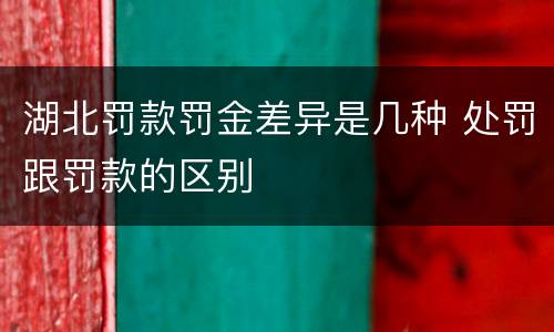 湖北罚款罚金差异是几种 处罚跟罚款的区别